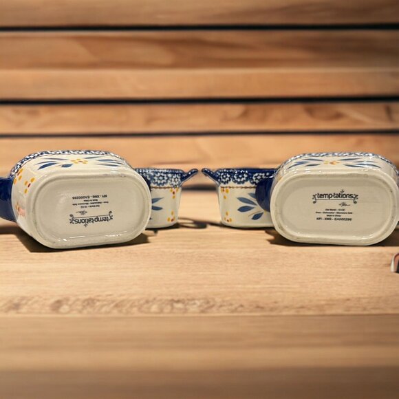 Temptations by Tara Old World Blue SET of 4 Ramekin Small Mini Dip - Picture 5 of 10